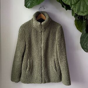 32 Degrees Olive Green Sherpa Full Zip Jacket